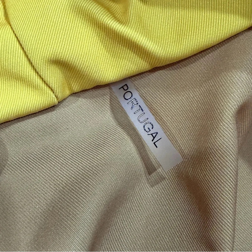 Tory Burch Tory Sport Cropped Windbreaker Jacket‎ Yellow Hooded Size Small